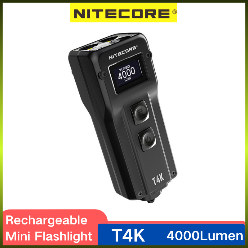 NITECORE T4K 키 체인 손전등 4000 루멘 USB 충전식 4 CREE XP-L2 V7 LED 내장 배터리 슈퍼 밝은 빛